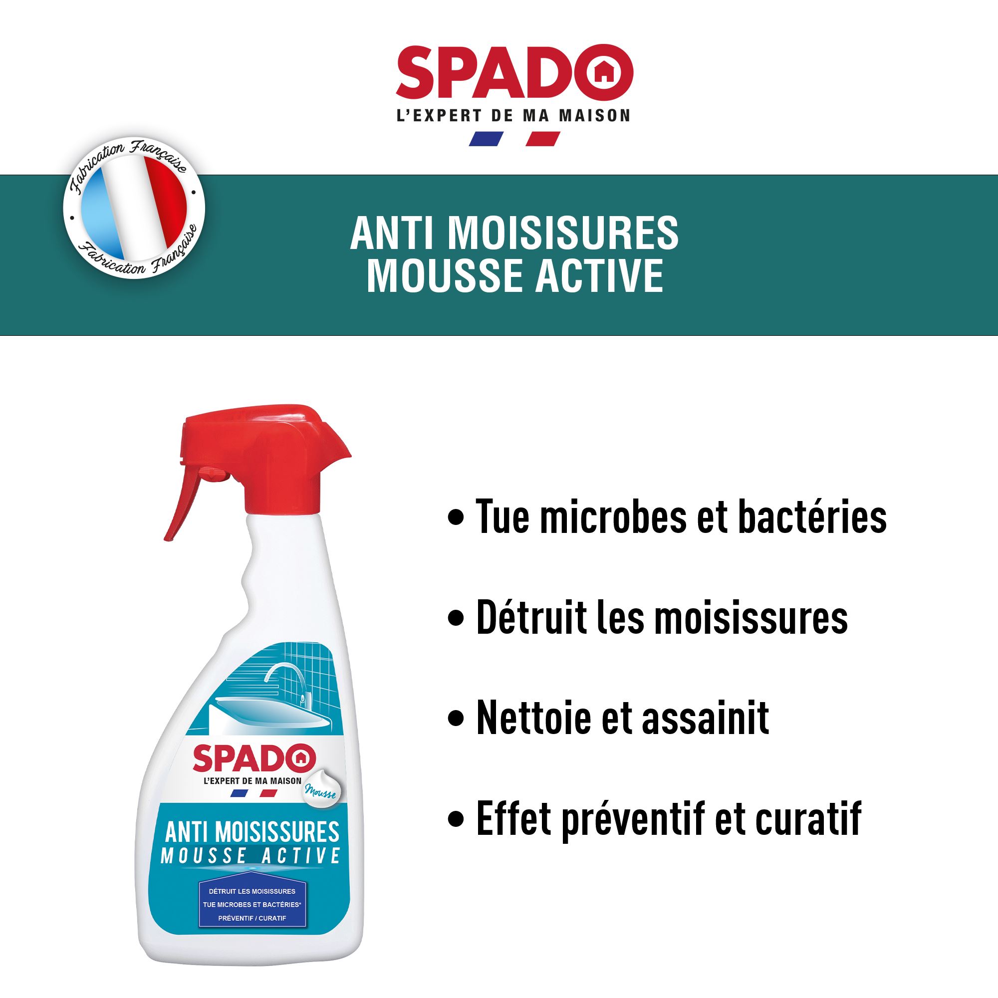 Wepos Anti-moisissure, additif concentré (1000 ml, jusqu'à 40 litres de  couleur)