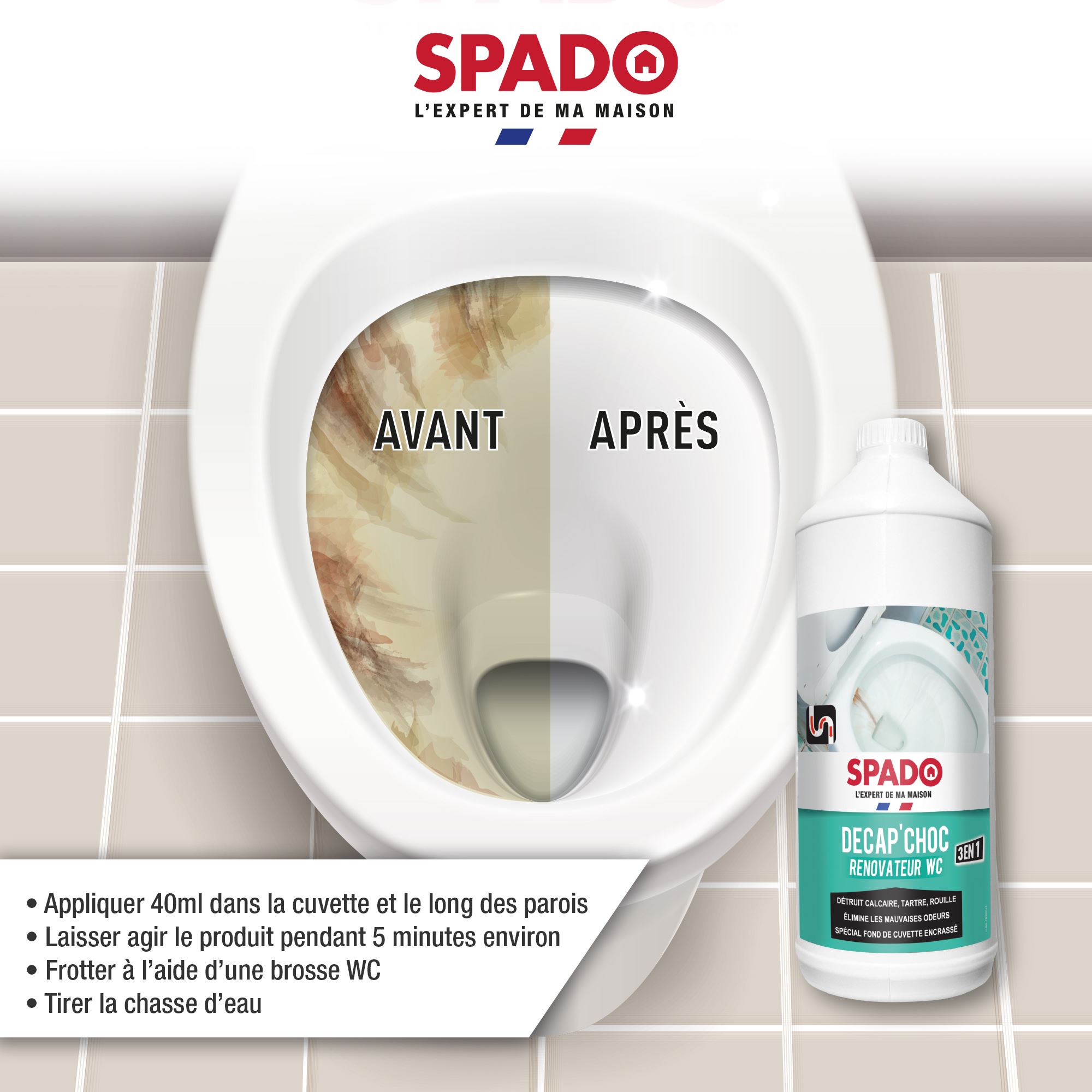 Spado decpa choc rénovateur wc - Voussert