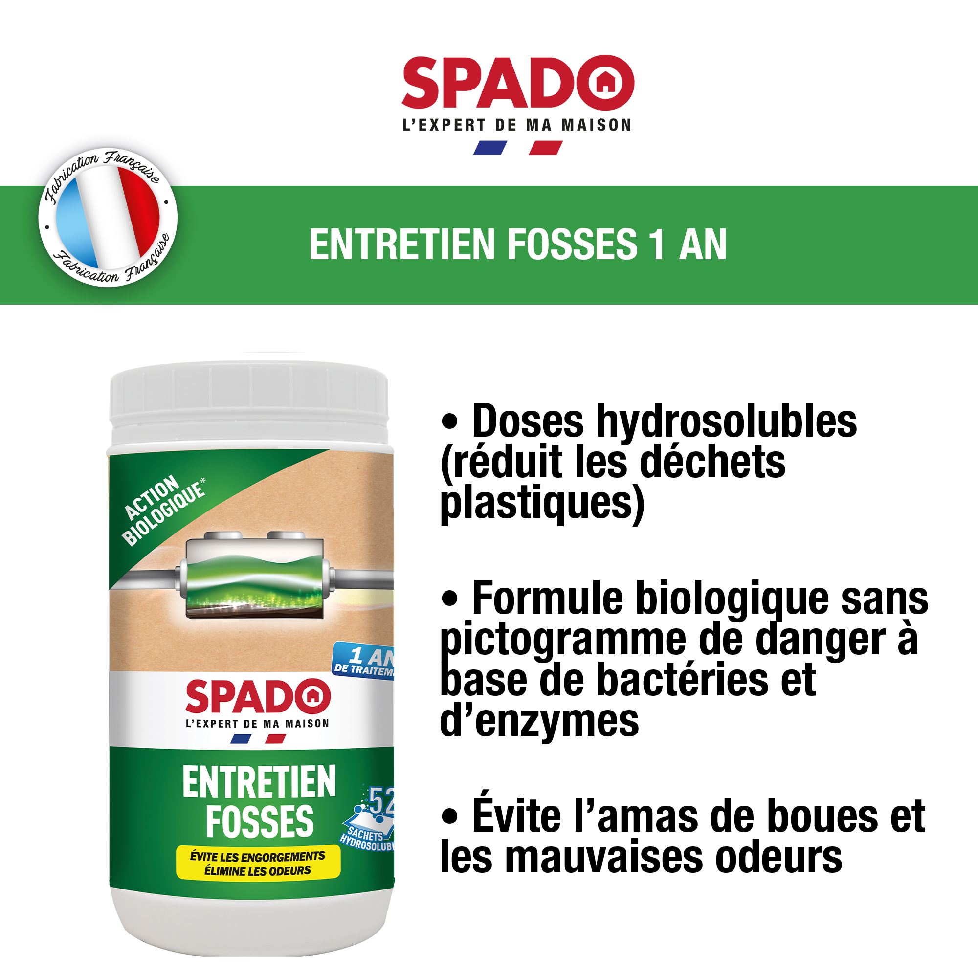 Spado bio déboucheur entretien canalisation - Voussert