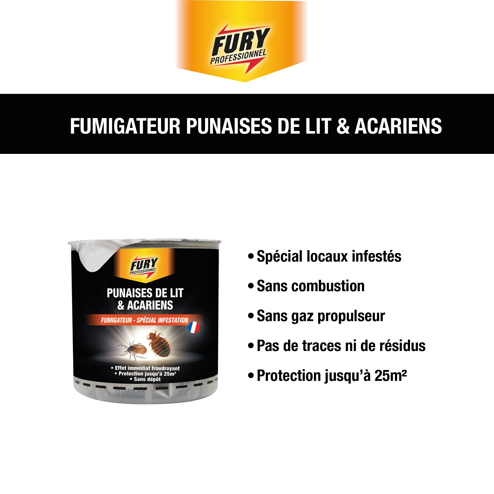 Spray anti-punaises de lit et acariens Fury - 500ml