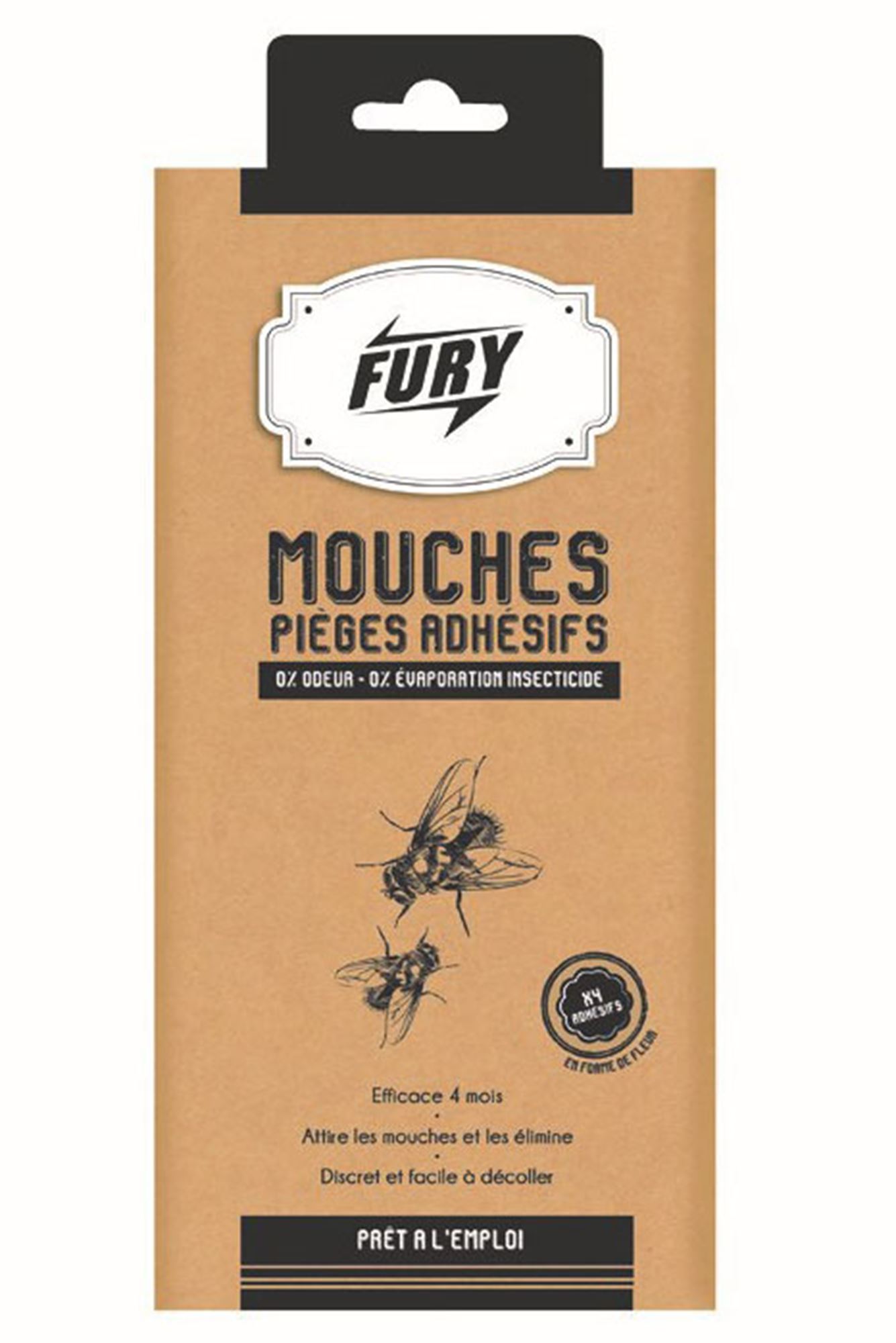 Adhésif mouches fury insecticide vitre contre les mouches