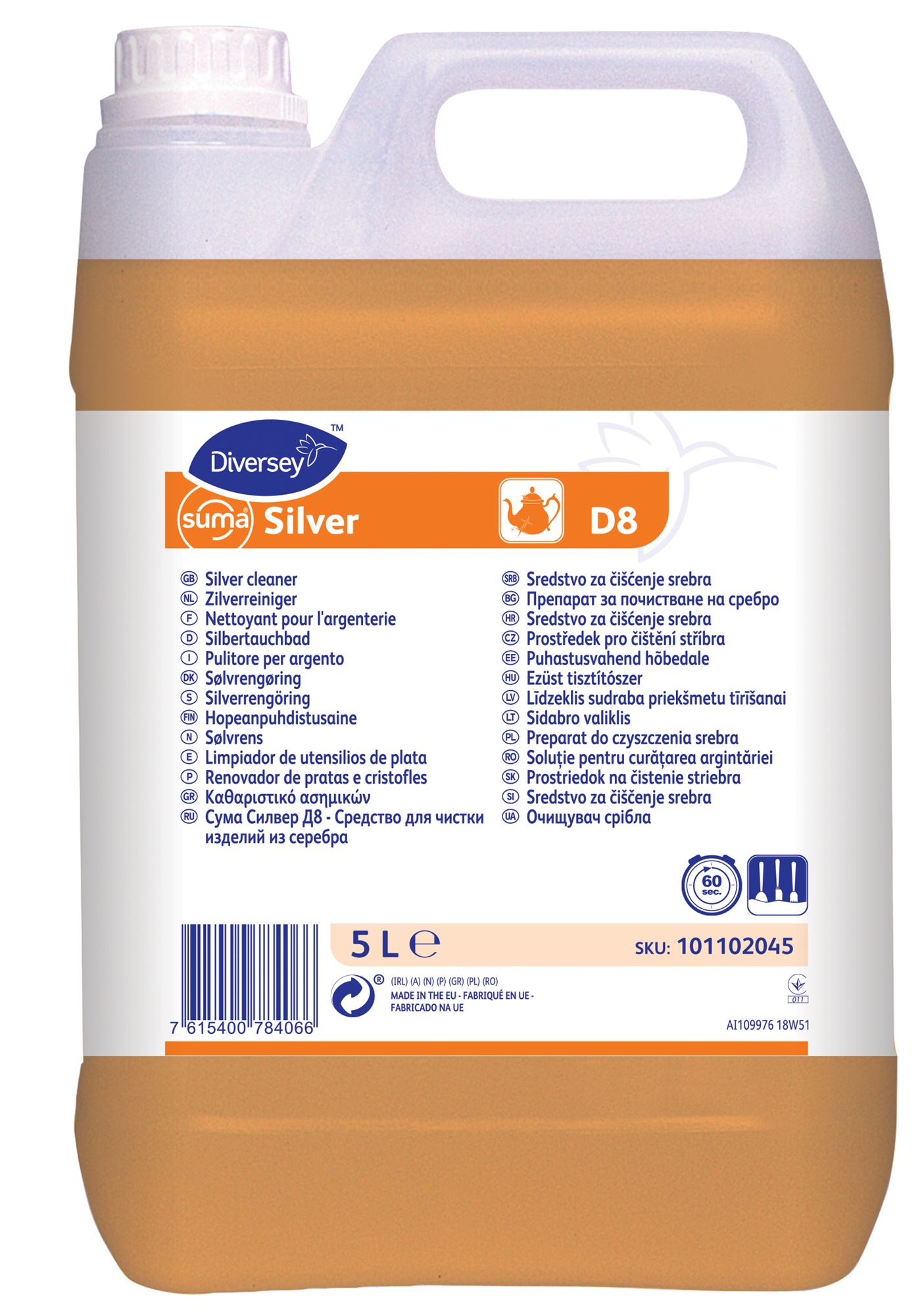 Nettoyant argenterie Suma Silver D8 Diversey - Voussert