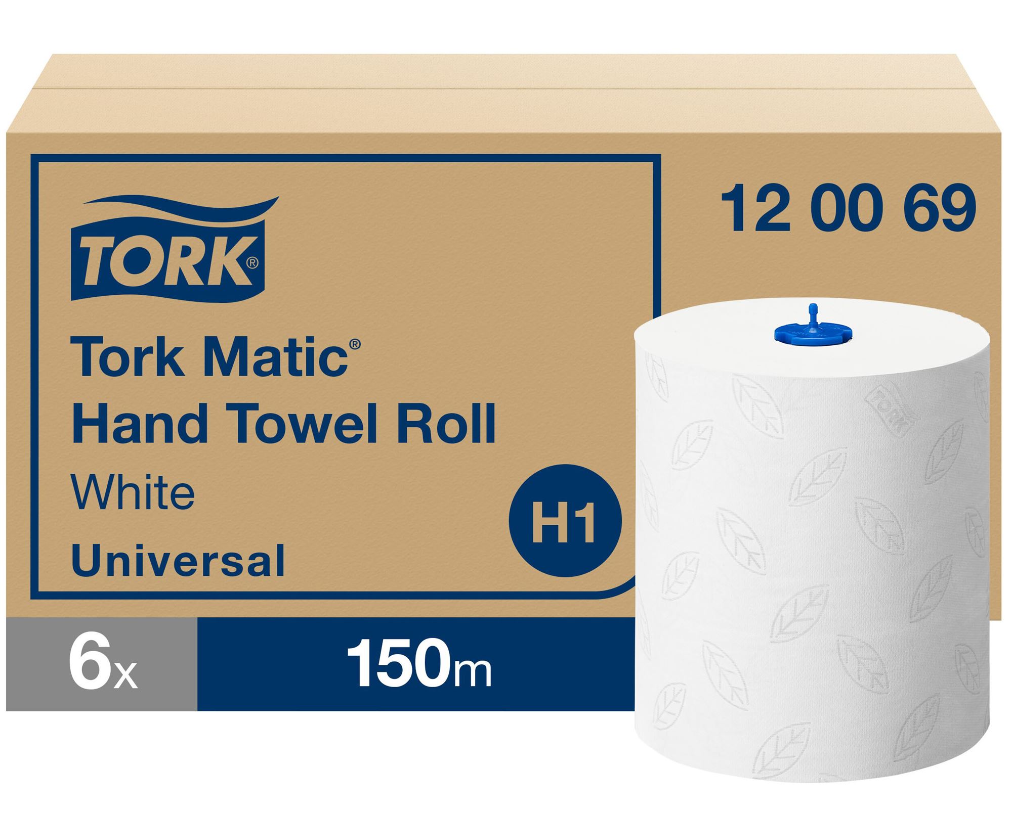 PAPIER ESSUIE MAINS H1 TORK PREMIUM - Carton de 6 rouleaux