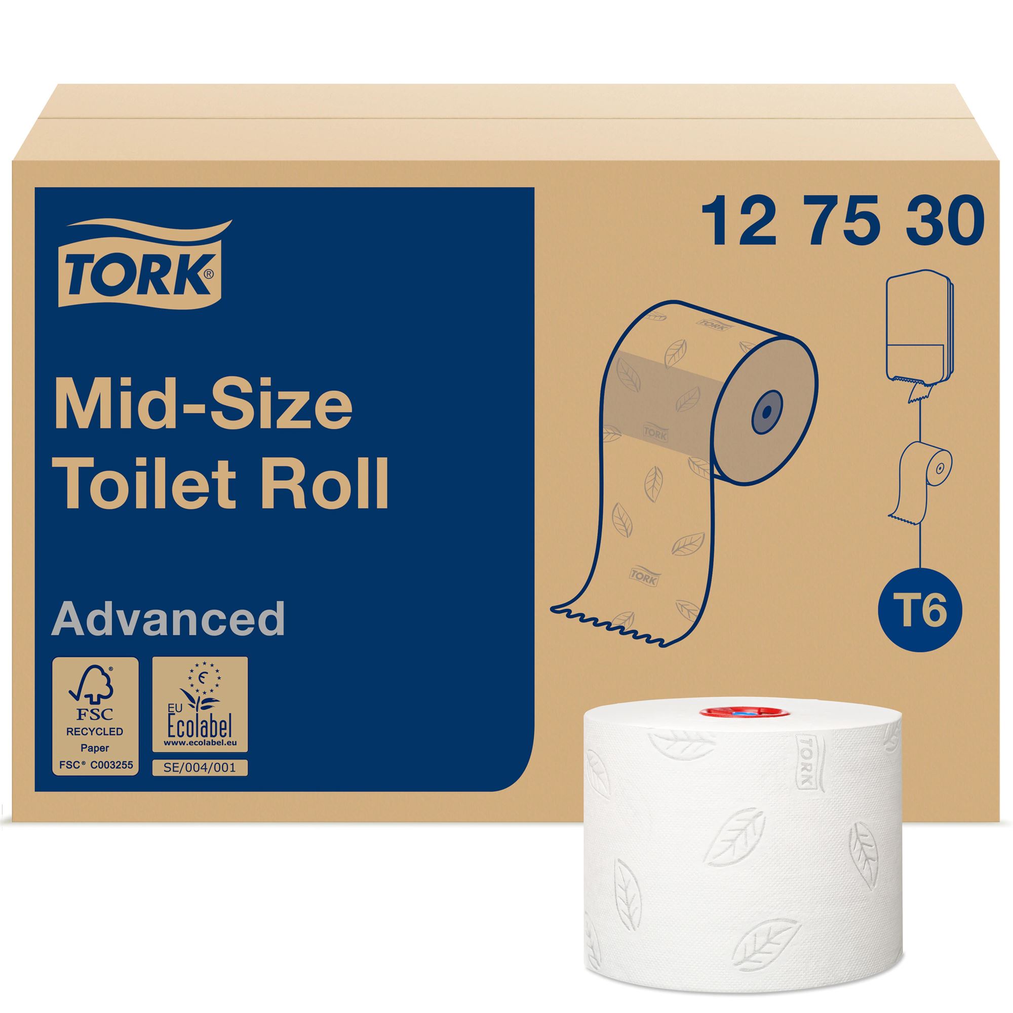 Papier toilette Smartone Lotus ou Tork T8 - Colis de 6 rouleaux