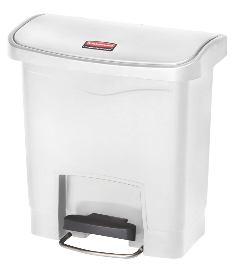 POUBELLE COUVERCLE BASCULANT PLASTIQUE BLANC BASIC 15L