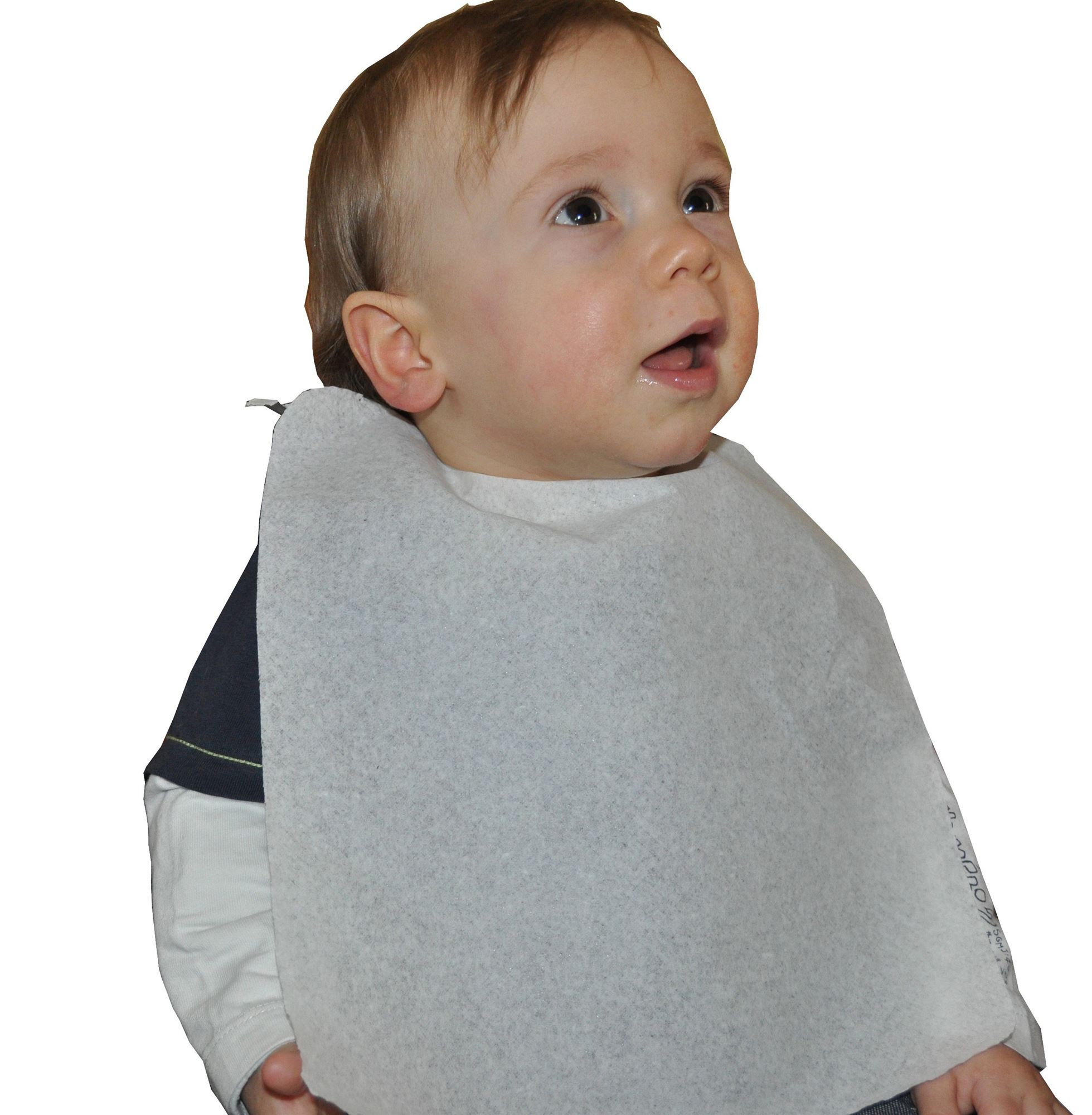 Bavoir jetable bébé ouate blanc grand modèle colis 1500