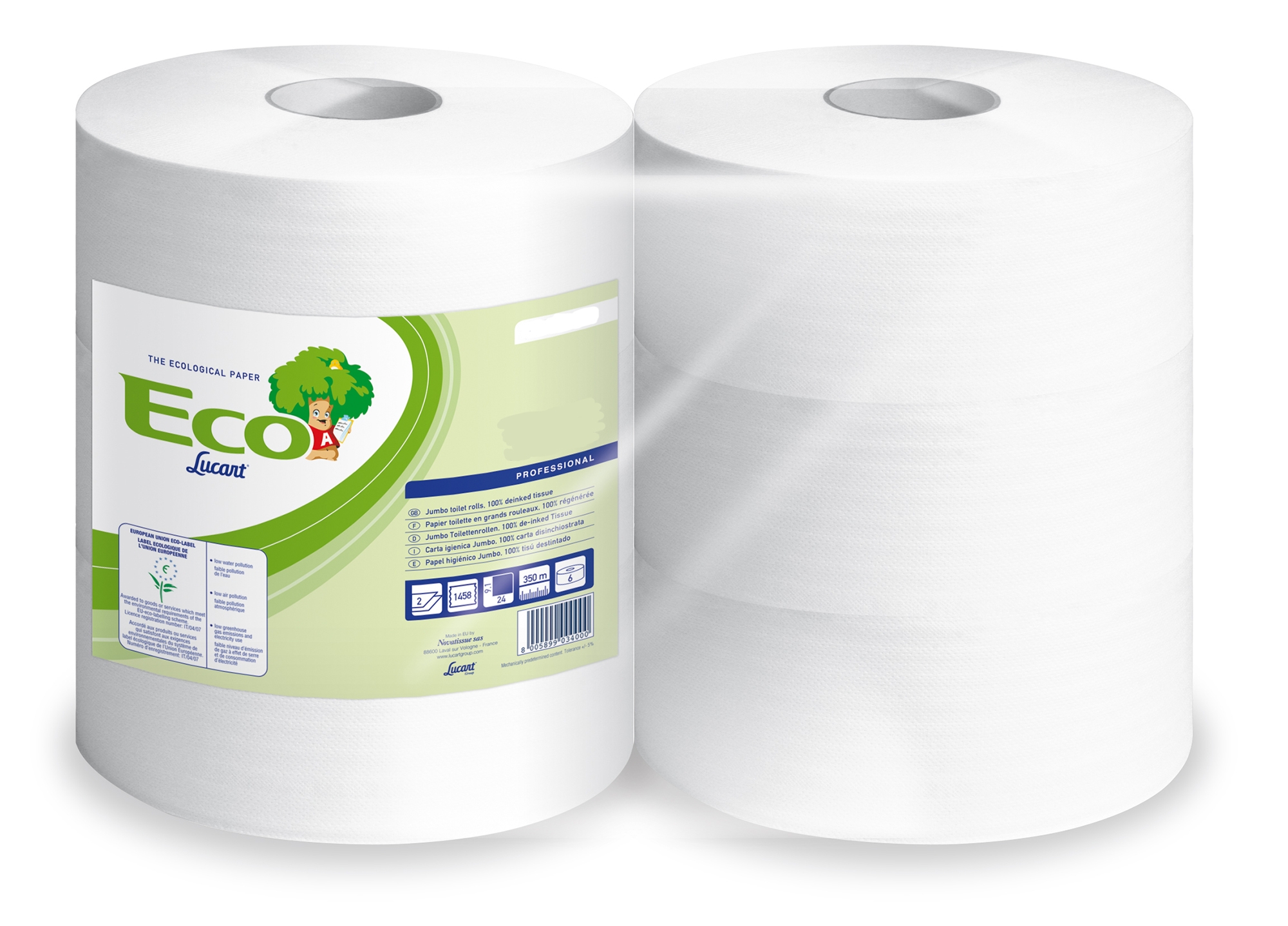Papier toilette Hygiénique Maxi JUMBO 2 Plis - Blanc - 350m