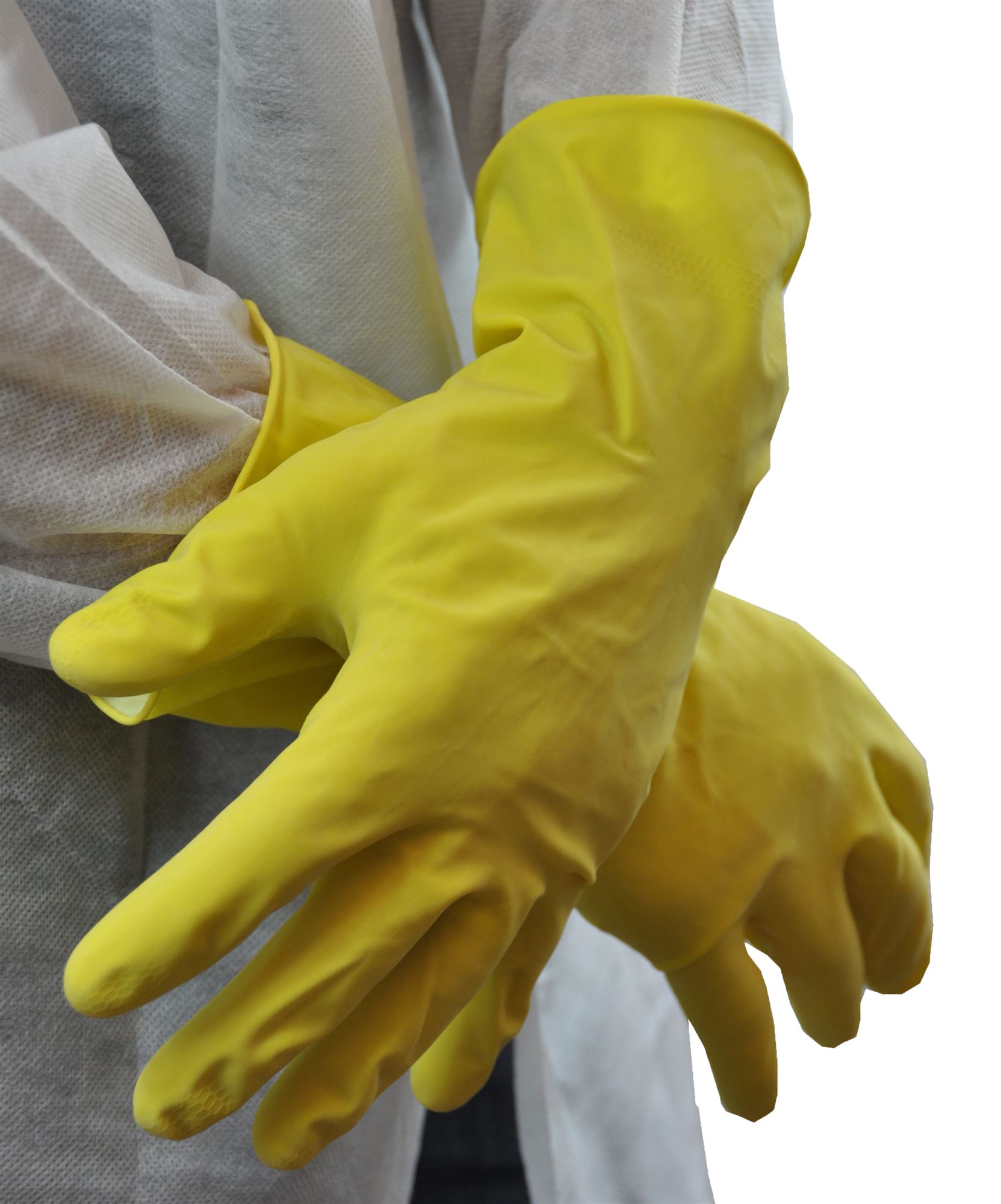 Gants ménage - jaune - extra longs taille M la paire