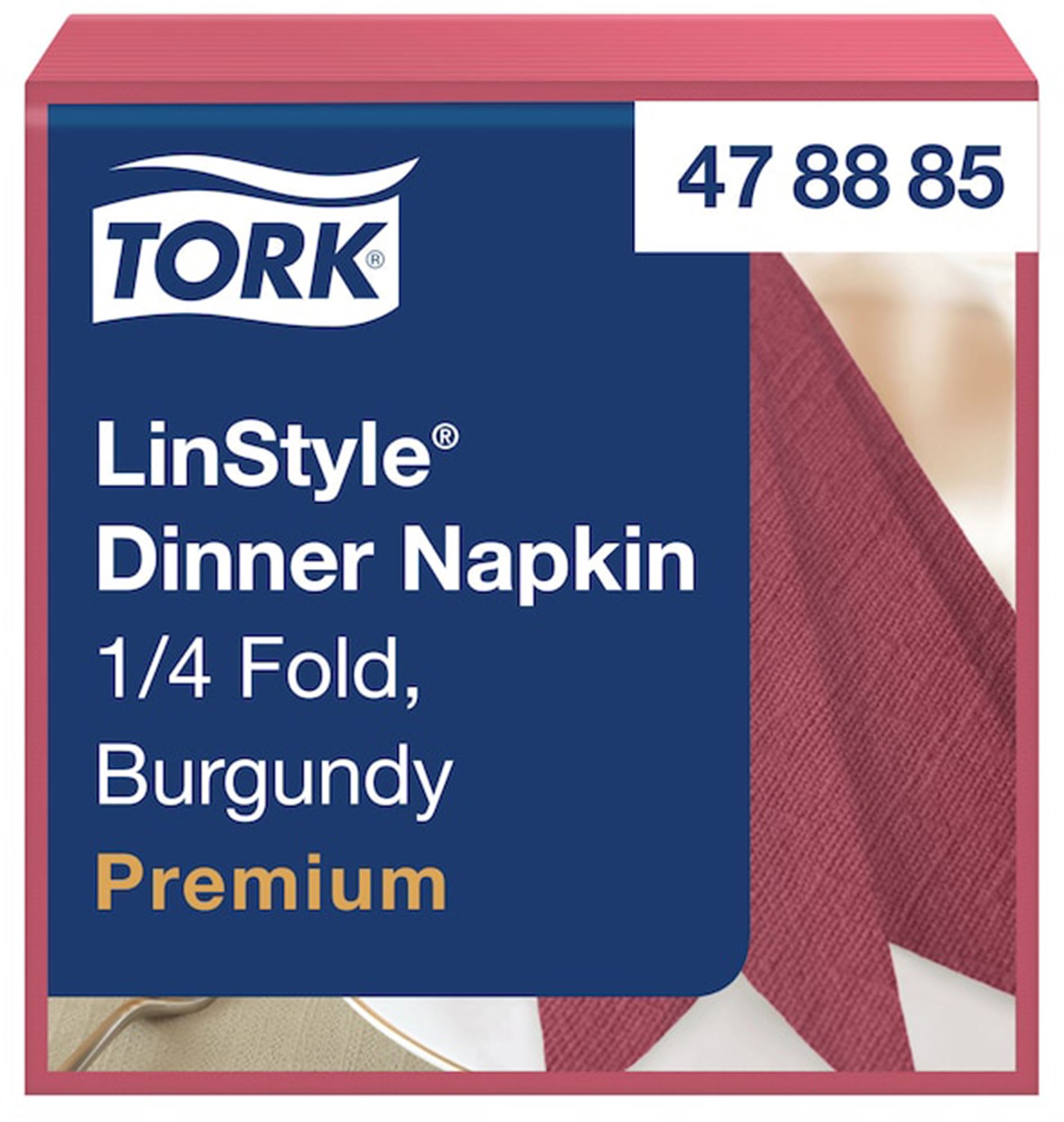 478885 - Serviette Tork Linstyle dinner bordeaux les 700