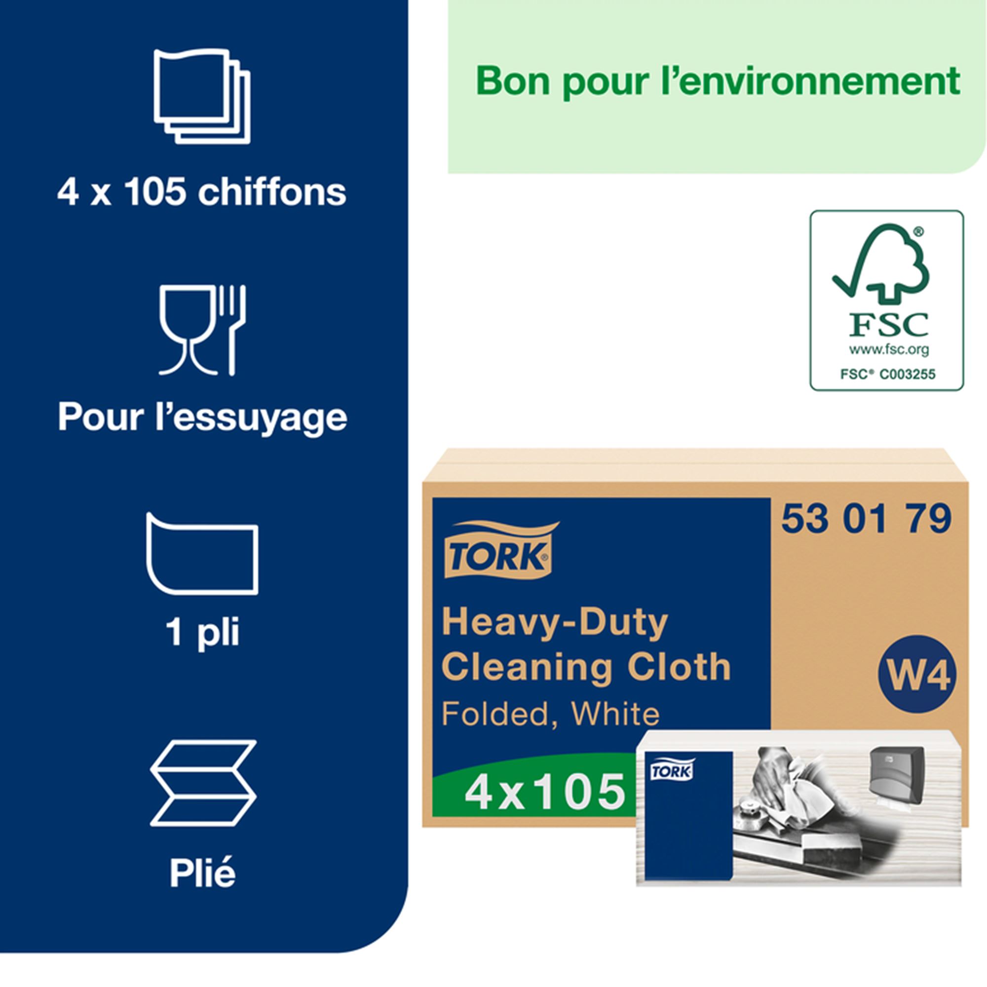 Bobine essuyage jetable 250 formats ( torchon jetable )