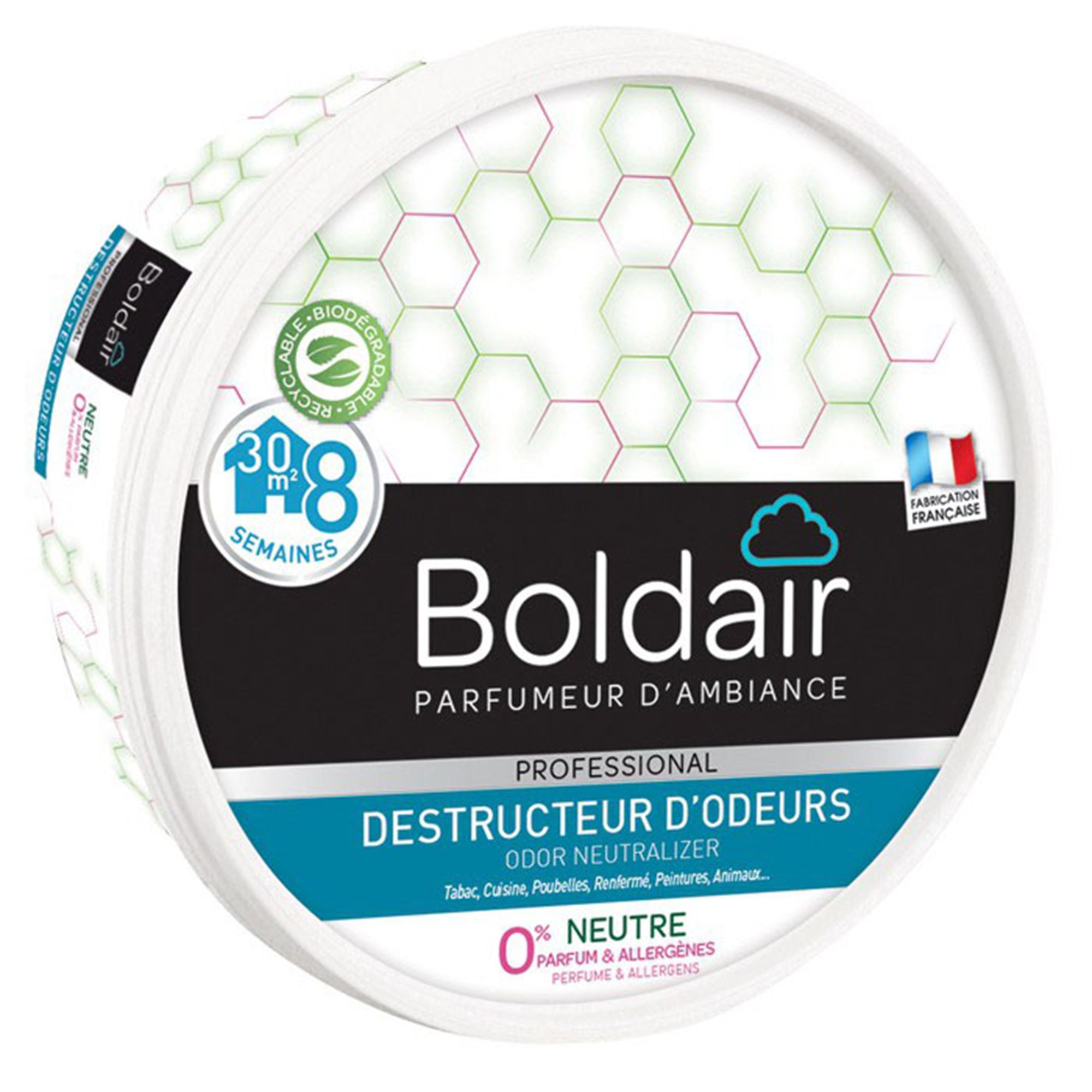 BOLDAIR Distruttore Di Odori In Gel - Set Da 3 Barattoli Da 300g, Profumo Ambra Legnoso, Per Casa, Auto E Ufficio