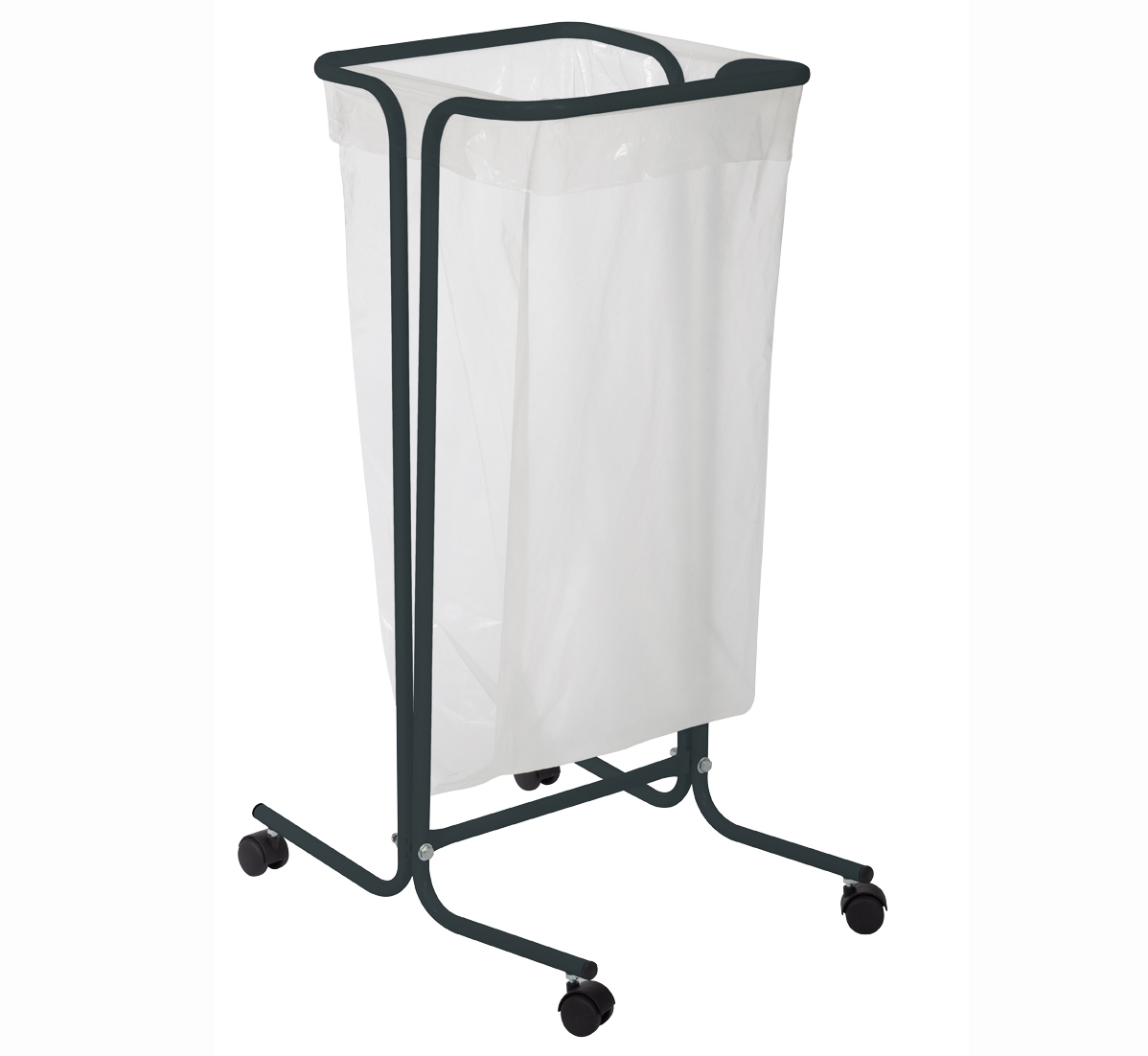 Support sac poubelle d'intérieur 4 roues à pédale Bernard gris avec  couvercle 110 L - Supports d'intérieur