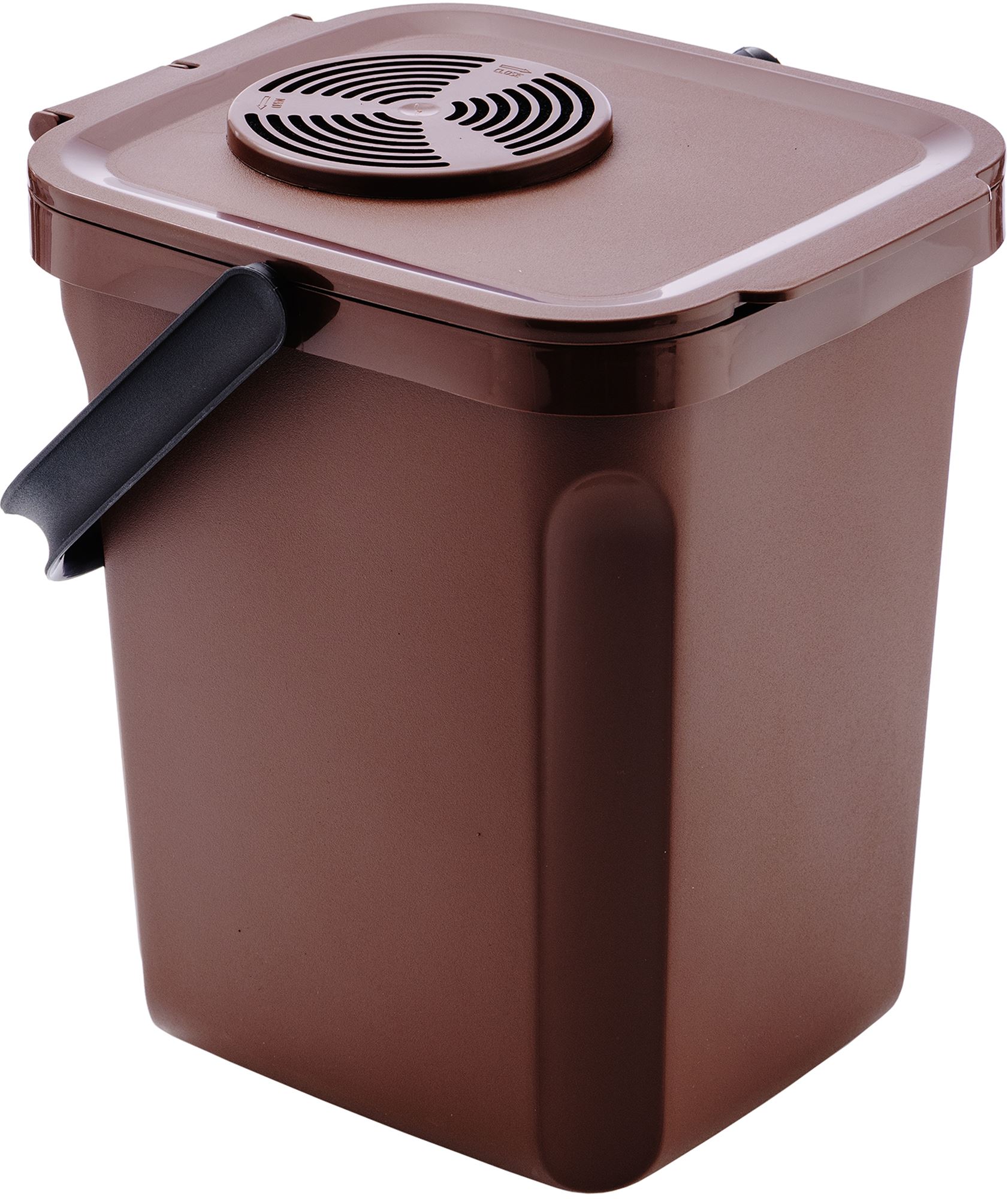 60613210 - Seau à composte 10L marron avec couvercle 
