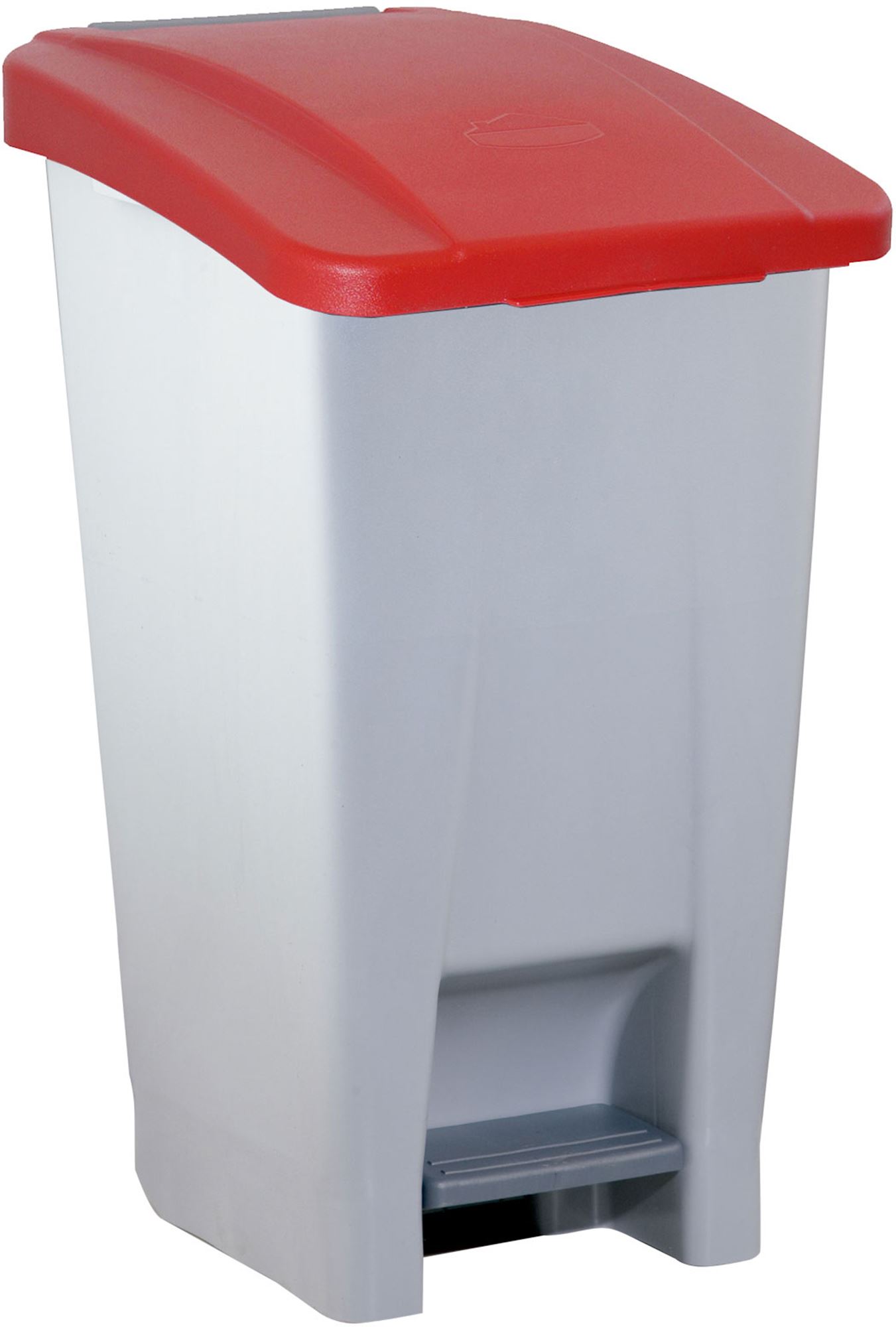 60623309 - Poubelle de cuisine 60 litres couvercle rouge