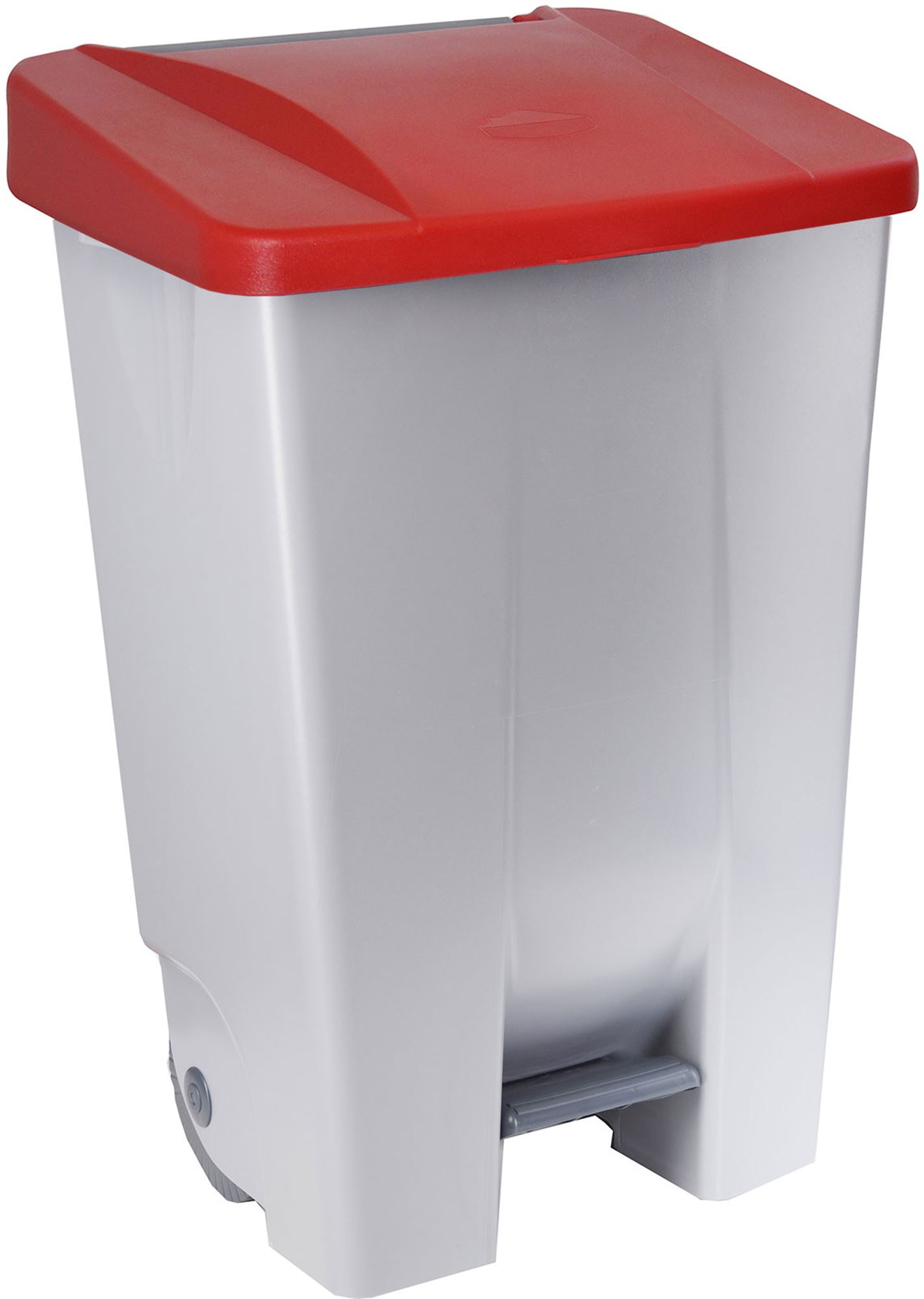 60623419 - Poubelle tri sélectif cuisine couvercle rouge 80 L 