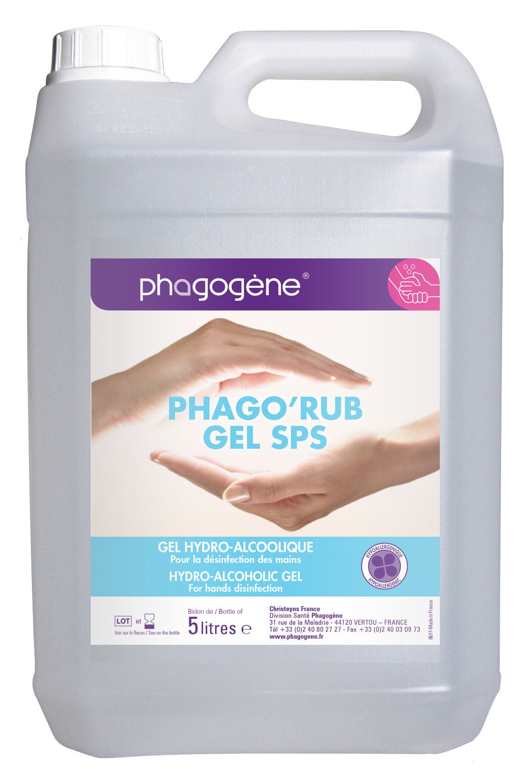 Gel hydroalcoolique Phagogène SPS 5L - Voussert