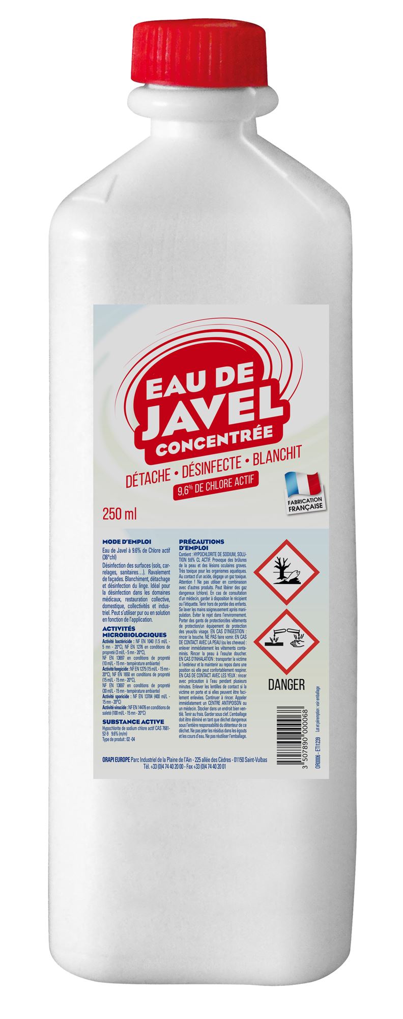 Javel concentrée 36° CHL 250 ml