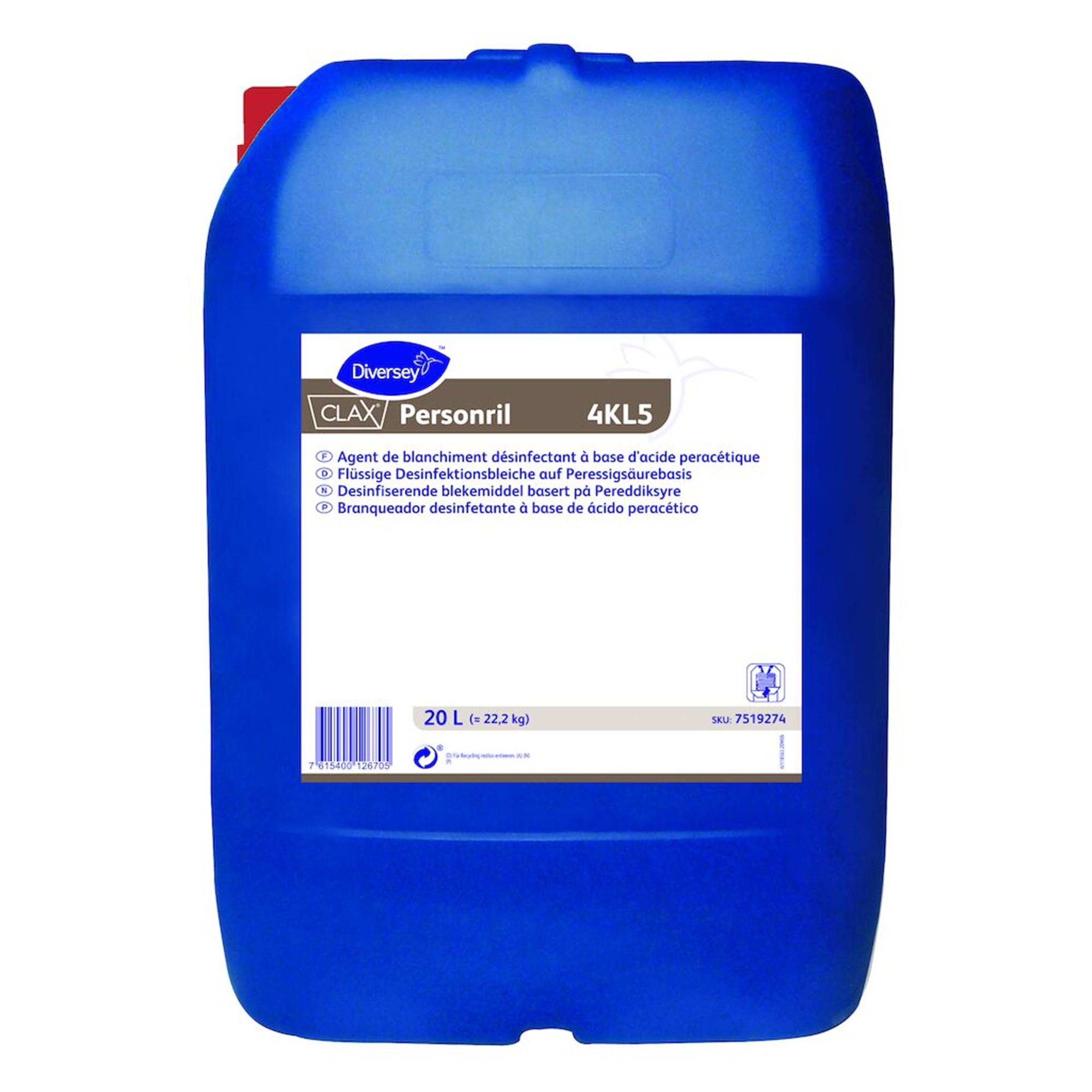 Clax personril 4KL5 blanchiment désinfectant linge 20L