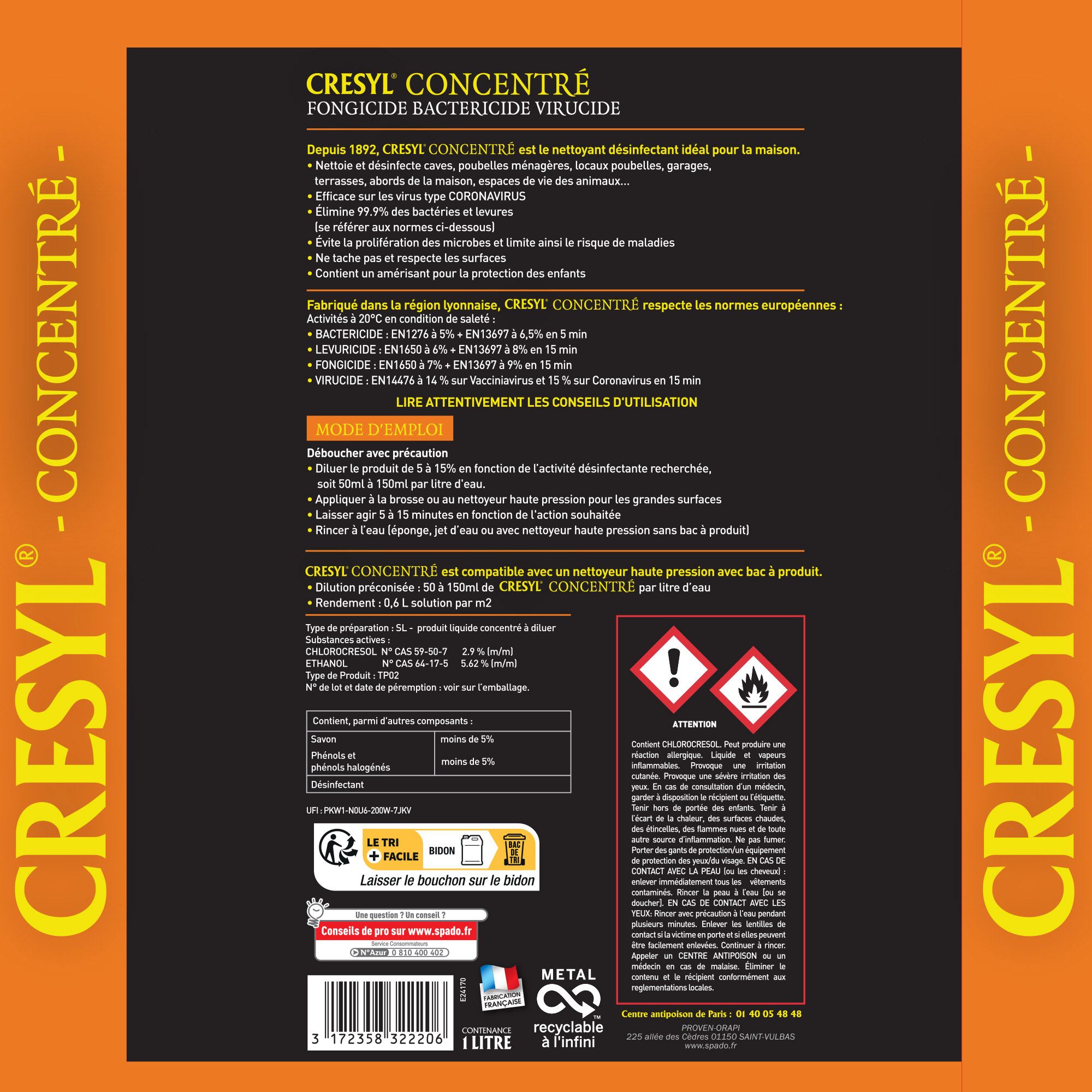 Cresyl desinfectant 1L: Spado - Voussert