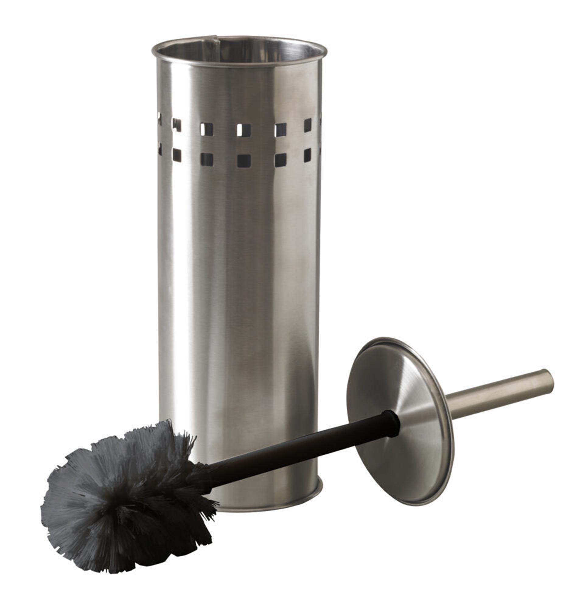 Brosse wc avec porte balayette inox