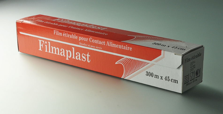 Filme plastique alimentaire 300 m x 45 cm en boîte