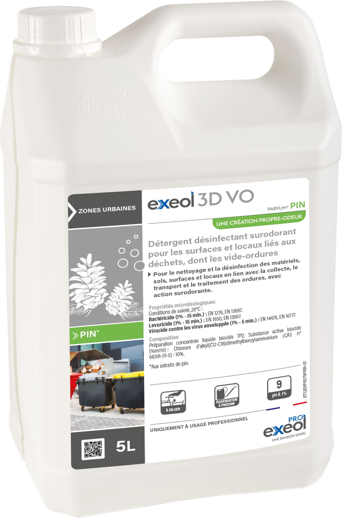 EXP0079FR - Nettoyant desinfectant vide ordure 5 L