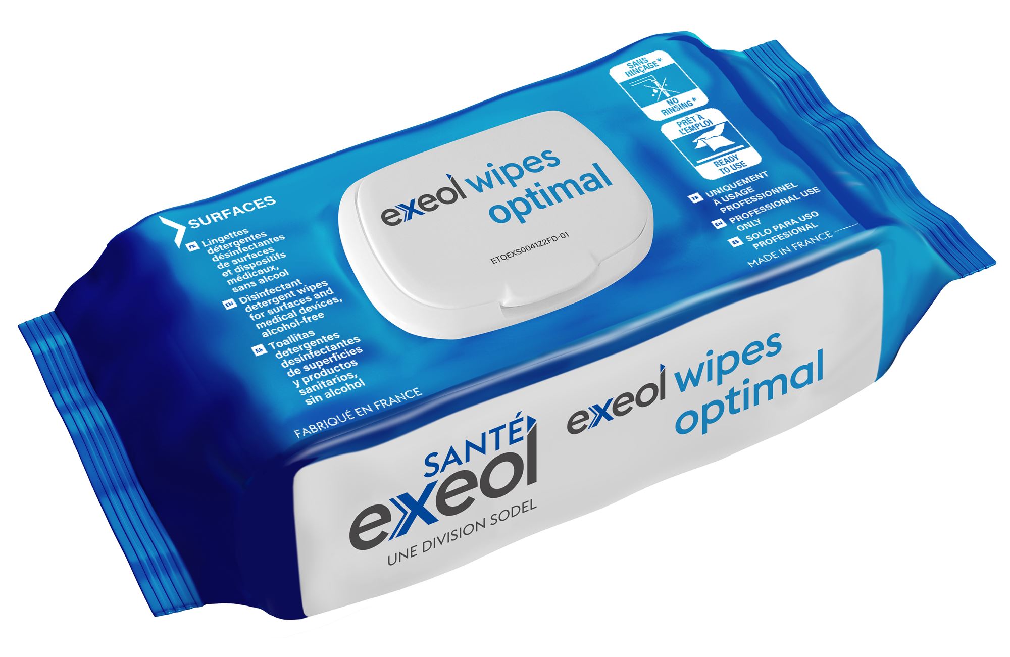 Exeol wipes optimal lingettes désinfectantes - Voussert