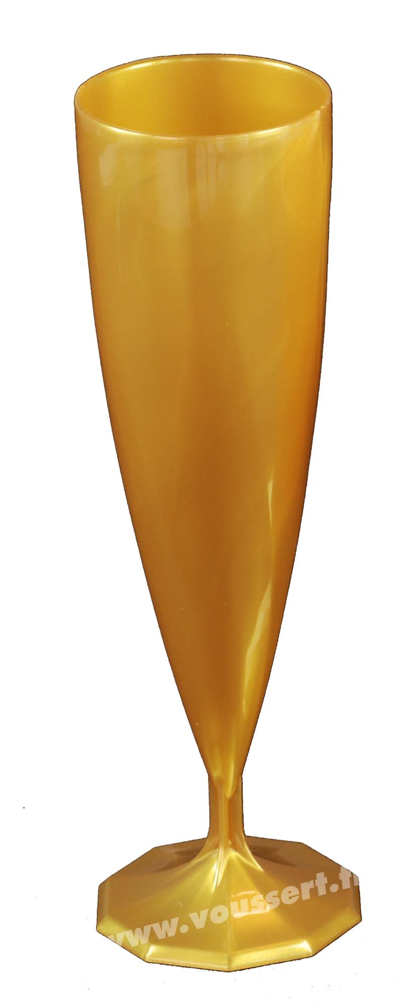 Flute jetable champagne réutilisable or 13 cl - Voussert