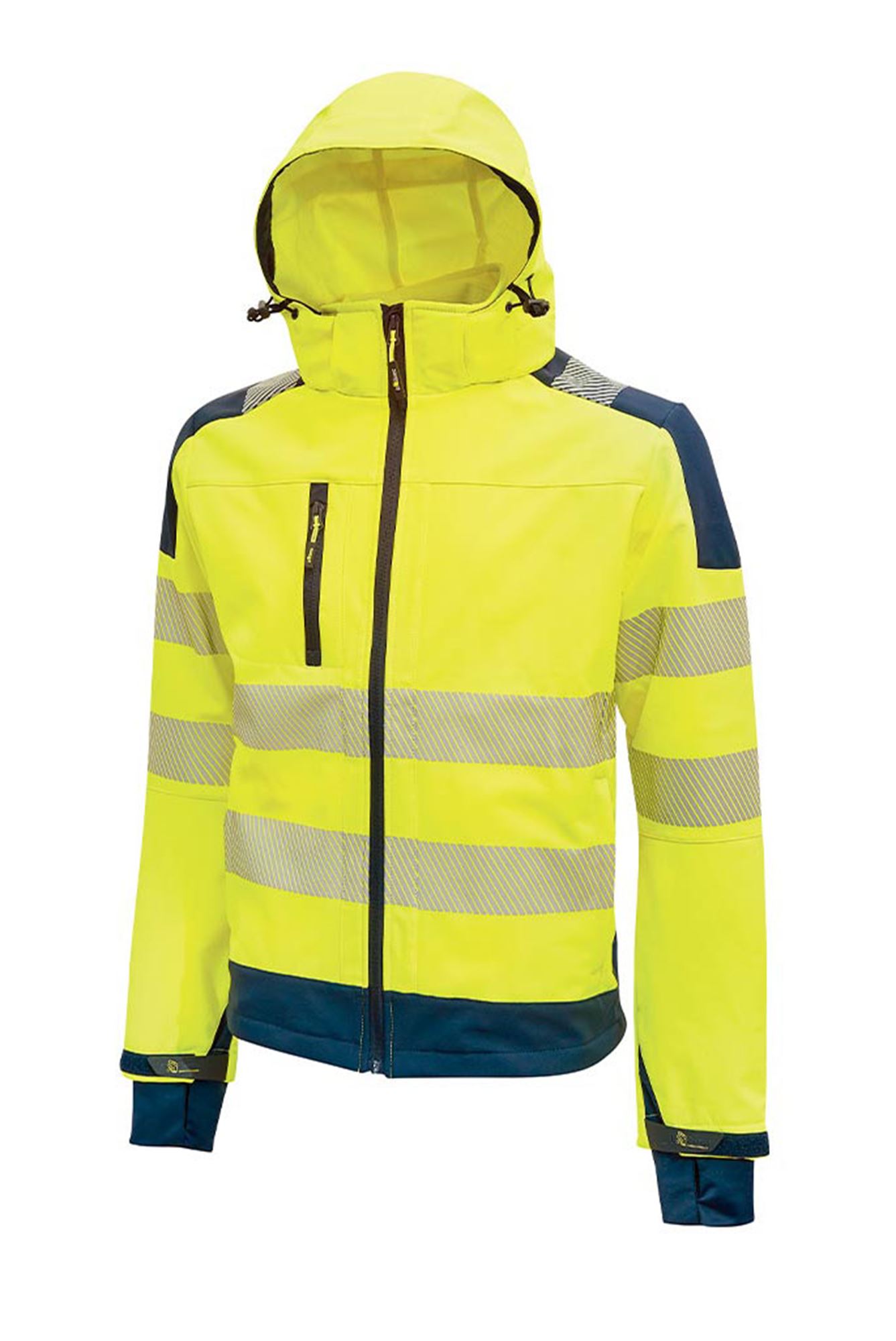 Veste softshell jaune fluo Haute Visibilité La Route une Passion intérieur  micro polaire