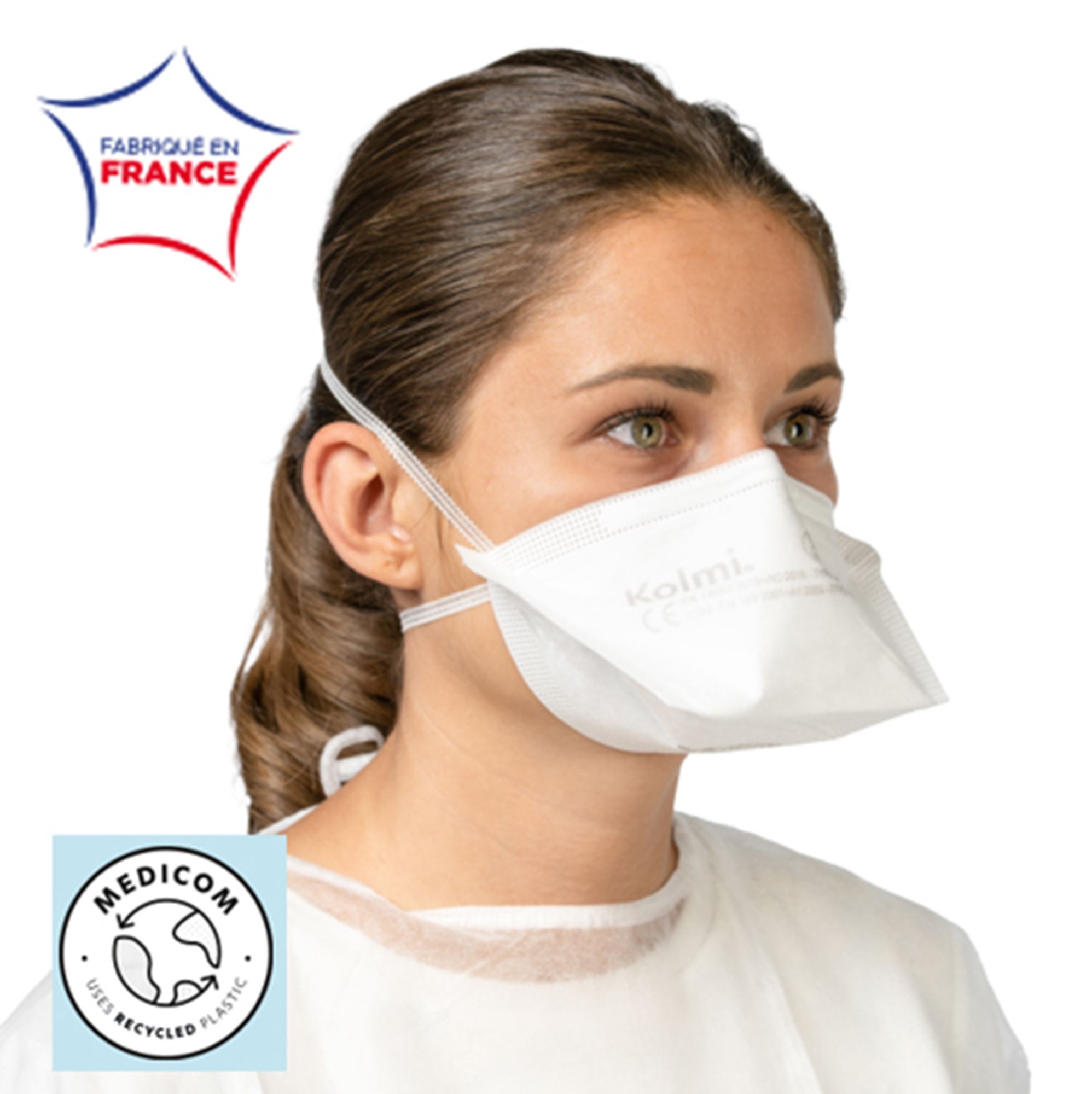 Masque FFP2 Kolmi L individuel par 50 taille S