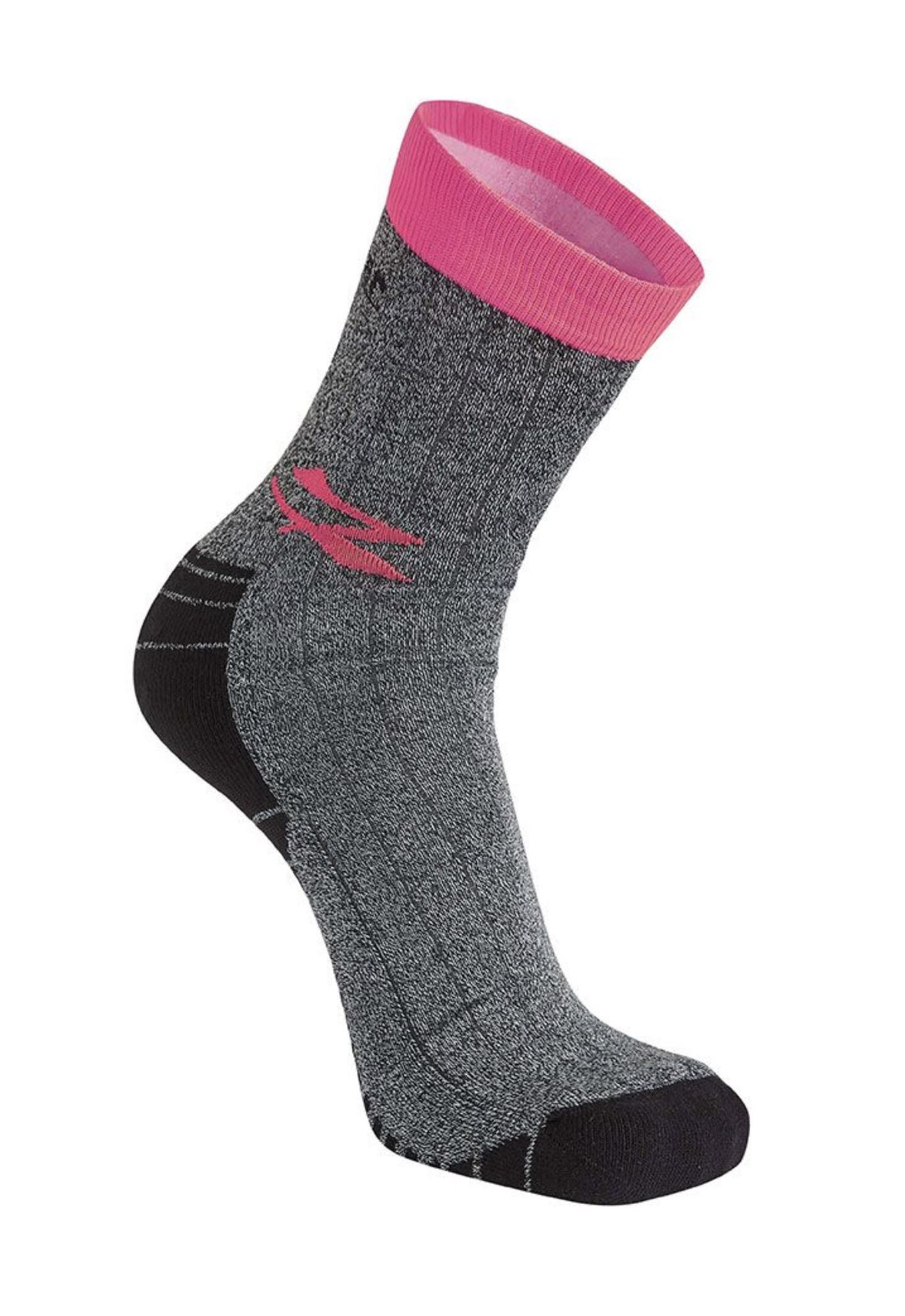 Chaussette de travail Giady gris et fuchsia