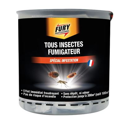 Fury fumigène insecticide puissant action choc 150 M3