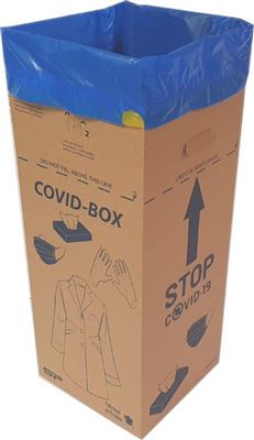 Caisse carton dechets covid 50 L par 10