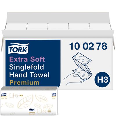 Essuie mains papier Tork premium blanc pliage V colis de 3000