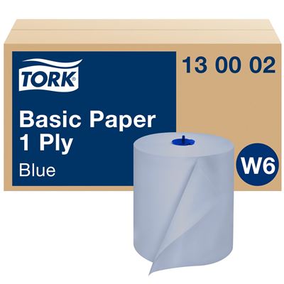 Bobine d’essuyage Tork W6 bleu colis de 6