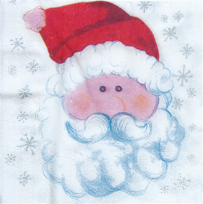 Serviette Noël papier Père noël 33 x 33 cm