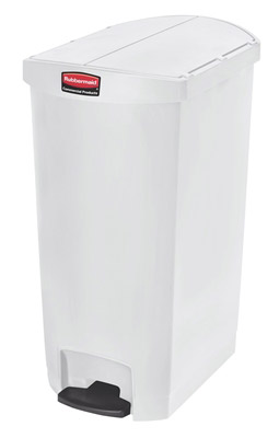 Poubelle Slim Jim Rubbermaid 68 L blanc étroit