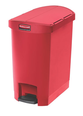 Poubelle Slim Jim Rubbermaid 30 L rouge etroit