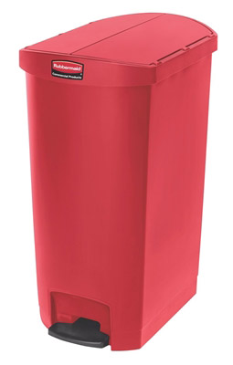 Poubelle Slim Jim Rubbermaid 68 L rouge étroit