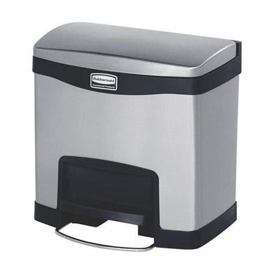Poubelle Slim Jim Rubbermaid 15 L gris et noir