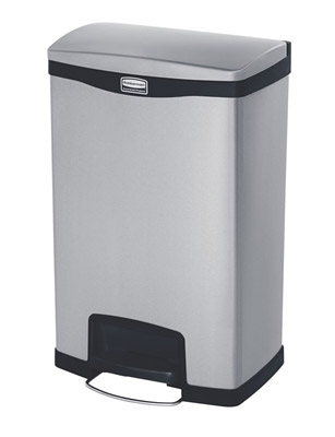 Poubelle Slim Jim Rubbermaid 50 L gris et noir