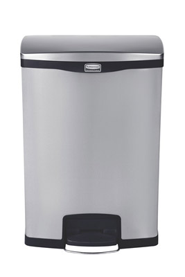 Poubelle Slim Jim Rubbermaid 90 L gris et noir