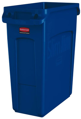 Collecteur Rubbermaid Slim Jim bleu 60 litres