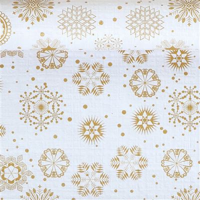 Nappe Noel rouleau cristaux or 1,20x25m