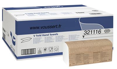 Essuie mains papier blanc  V colis de 3000