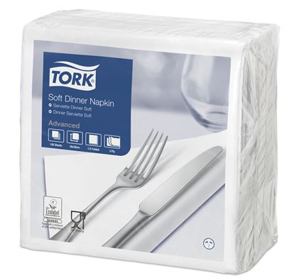 Serviette papier Tork blanc 39x39 3 plis  colis de 1200