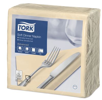 Serviette papier Tork ivoire 39x39 3 plis colis de 1200