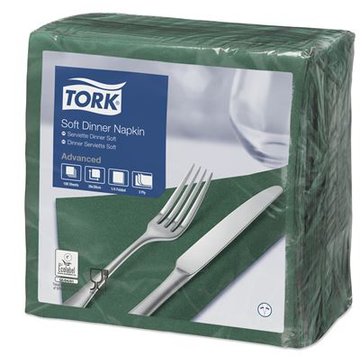 Serviette papier Tork vert sapin 39x39 3 plis colis de 1200