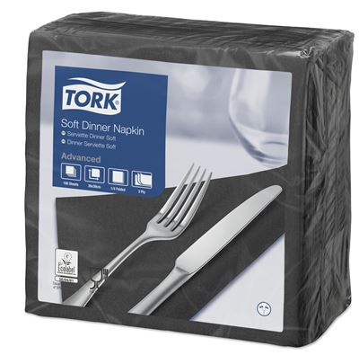 Serviette papier Tork noir 39x39 3 plis colis de 1200