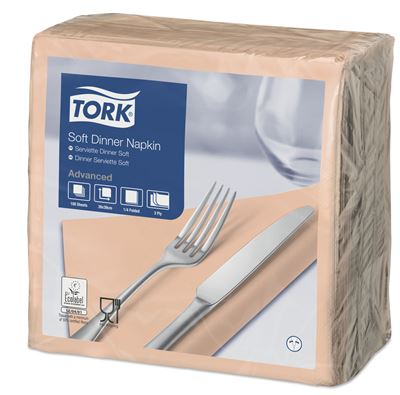 Serviette papier Tork saumon 39x39 3 plis colis de 1200